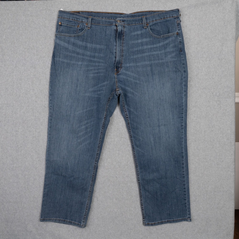 Levi's Men's W46 L30 Blue Denim Jeans Relaxed Fit Straight Leg Classic 5-Pocket